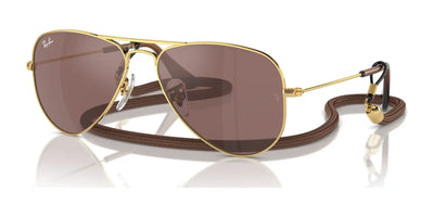 Ray-Ban JUNIOR AVIATOR RJ9506S Sunglasses Arista Gold / Brown Mirror Silver