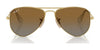 Ray-Ban JUNIOR AVIATOR RJ9506S Sunglasses / Arista Gold №223/6R / Green Mirror (3N 12.1%) / Size 52