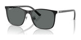 Ray-Ban RJ9551S Sunglasses Black On Silver / Dark Grey (Polarized)