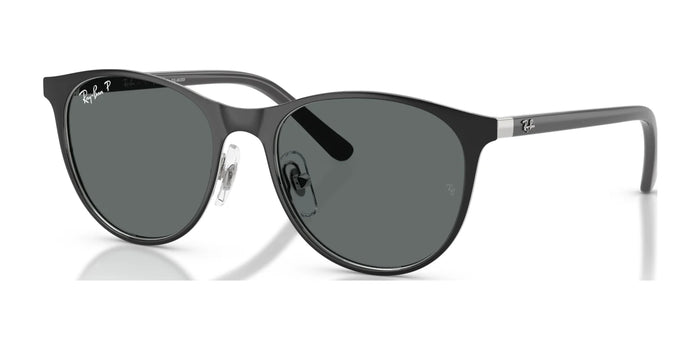 Ray-Ban RJ9552S Sunglasses | Size 47 / Black On Silver №295/81 / Dark Grey (Polarized) (3P 10%)