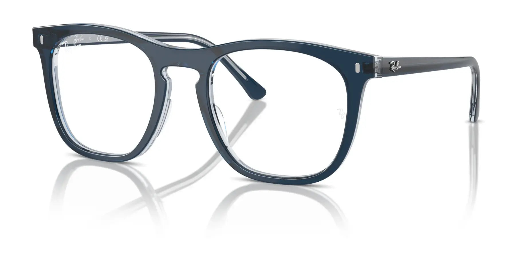 Ray-Ban RX2210V Eyeglasses Blue On Transparent Blue