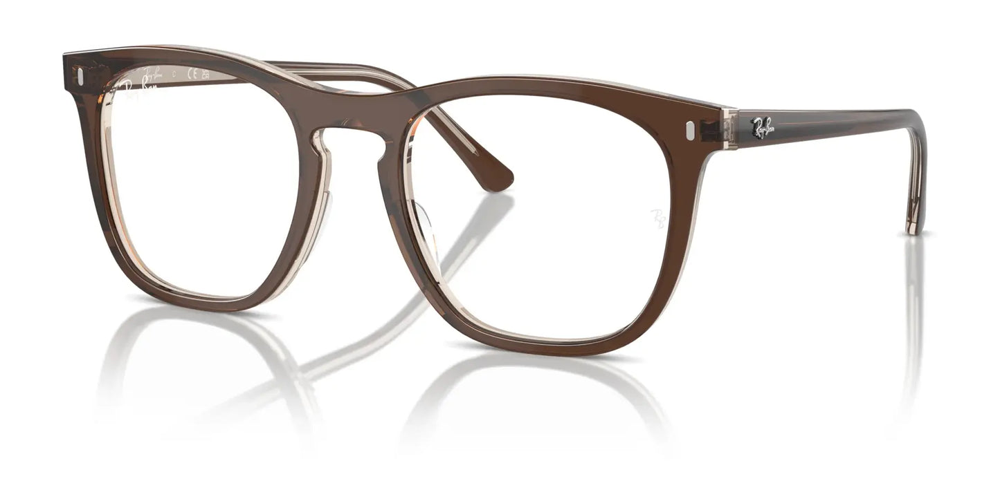 Ray-Ban RX2210V Eyeglasses Brown On Transparent Light Brown