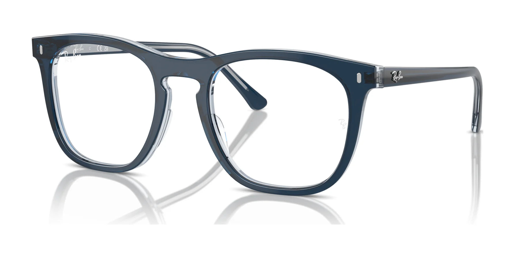 Ray-Ban RX2210VF Eyeglasses Blue On Transparent Blue