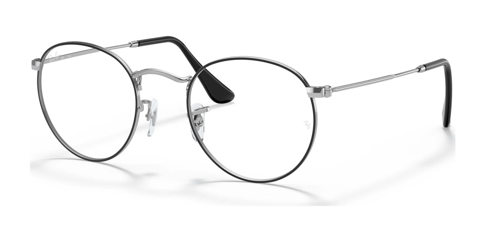 Ray-Ban ROUND METAL RX3447V Eyeglasses Black On Silver