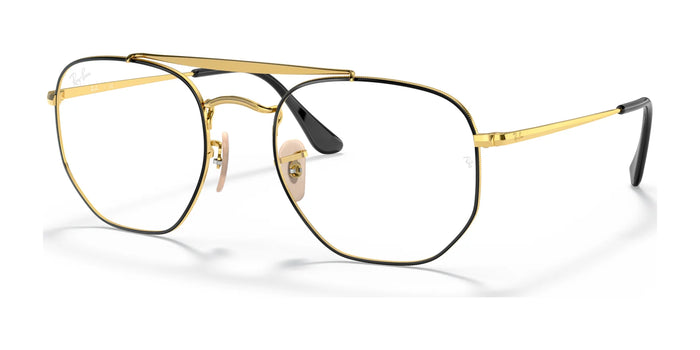Ray-Ban THE MARSHAL RX3648V Eyeglasses | Size 54 / Black On Gold №2946 / Clear