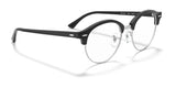 Ray-Ban CLUBROUND RX4246V Eyeglasses in black and silver, showcasing clear round lenses on a pristine white background, size 49.