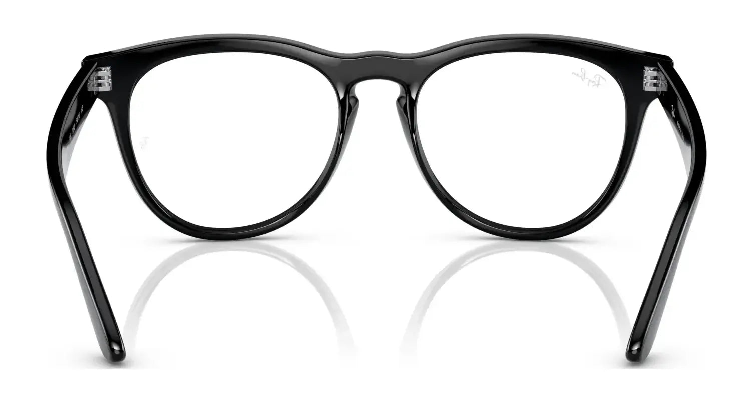 The Ray-Ban IRIS RX4471V eyeglasses, size 54, are displayed from the front on a white background, showcasing their black round frame with clear, prescription-ready lenses that combine style and practicality.