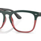 Dark Green On Transparent Light Red №8194