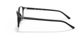 Side view of black Ray-Ban LEONARD RX5393F eyeglasses in size 53, showcasing their full-rim design and straight temples, set against a white background.