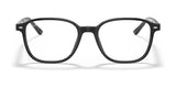 The Ray-Ban LEONARD RX5393F eyeglasses, featuring full-rim black rectangular frames with a thin design, are elegantly displayed against a white background, capturing the essence of the iconic style.