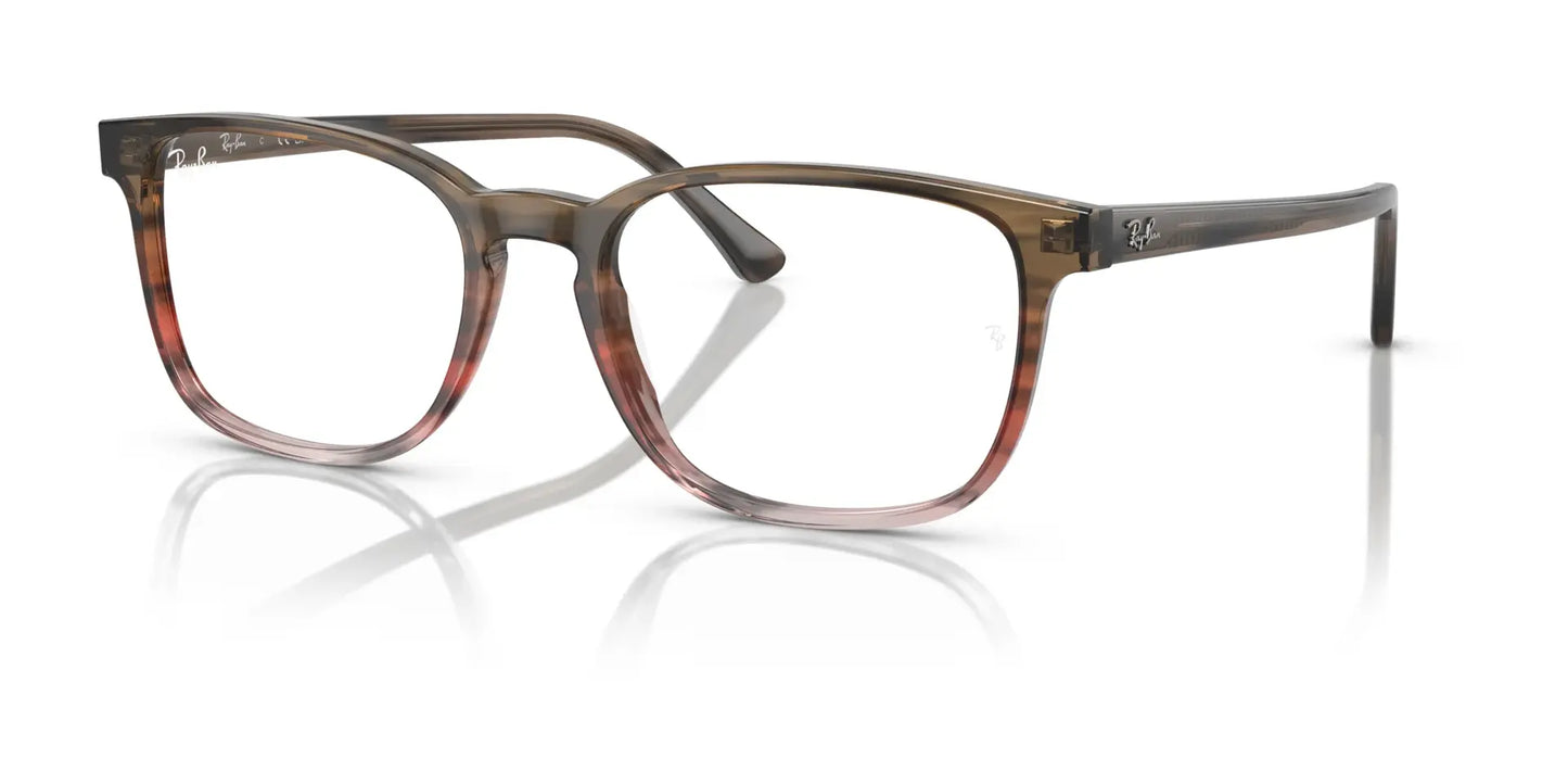 Ray-Ban RX5418 Eyeglasses Striped Brown & Red