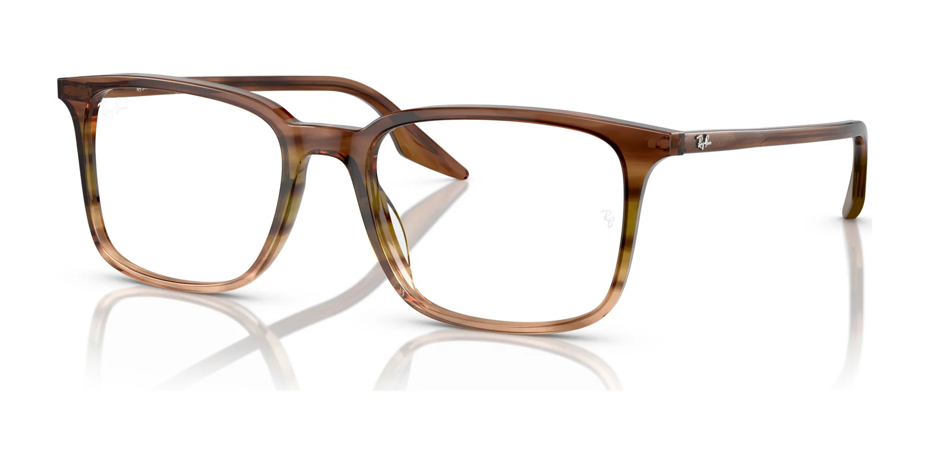 Ray-Ban RX5421F Eyeglasses Striped Brown & Green