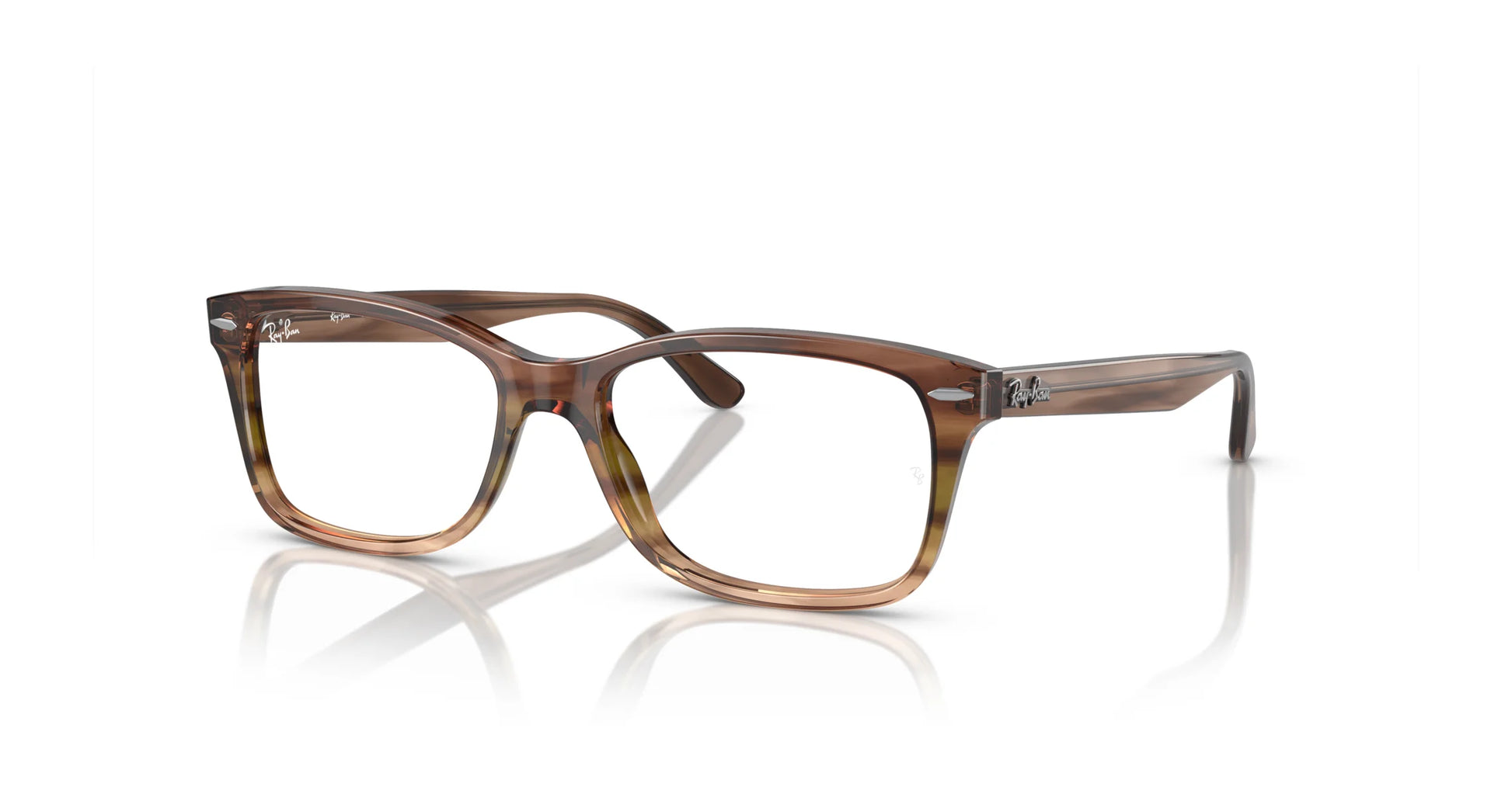 Ray-Ban RX5428F Eyeglasses Striped Brown & Green