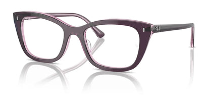 Ray-Ban RX5433 Eyeglasses Violet On Transparent Pink