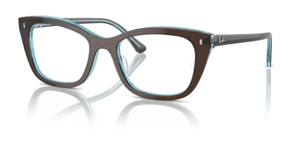 Ray-Ban RX5433 Eyeglasses Brown On Transparent Blue