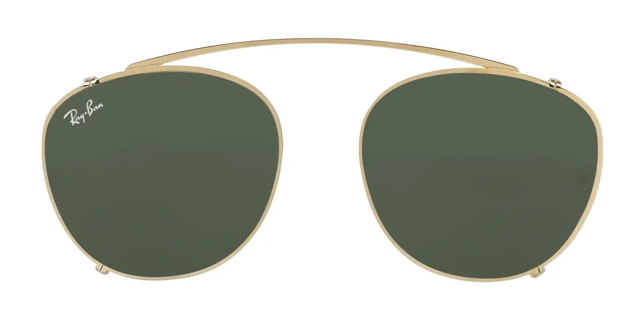 Ray-Ban RX6355C Clip-On Sunglasses Gold / G-15 Green