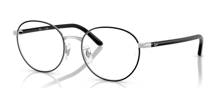 Ray-Ban RX6538D Eyeglasses | Size 53 / Black On Silver №2861