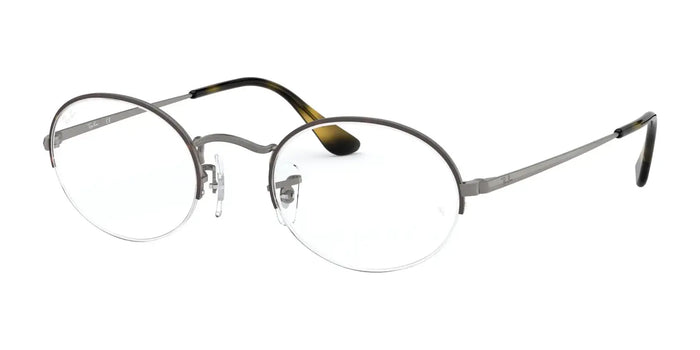 Ray-Ban OVAL GAZE RX6547 Eyeglasses | Size 52 / Havana On Gunmetal №3034