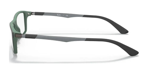 Ray-Ban RX7017 Eyeglasses / Black On Green №5197 / Size 54