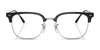 Ray-Ban NEW CLUBMASTER RX7216F Eyeglasses | Size 53 / Black On Silver №2000