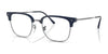 Ray-Ban NEW CLUBMASTER RX7216F Eyeglasses | Size 53 / Blue On Gunmetal №8210