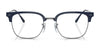 Ray-Ban NEW CLUBMASTER RX7216F Eyeglasses | Size 53 / Black On Silver №2000