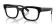 Ray-Ban CHAD RX7217 eyeglasses feature unisex black square frames made from bio-based acetate, adorned with the iconic logo on the temples.