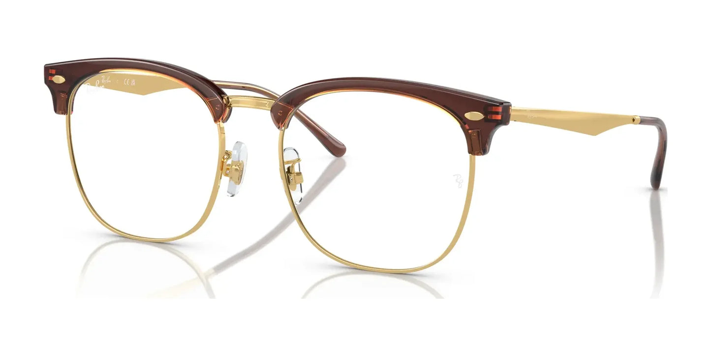 Ray-Ban RX7318D Eyeglasses Transparent Dark Brown On Gold