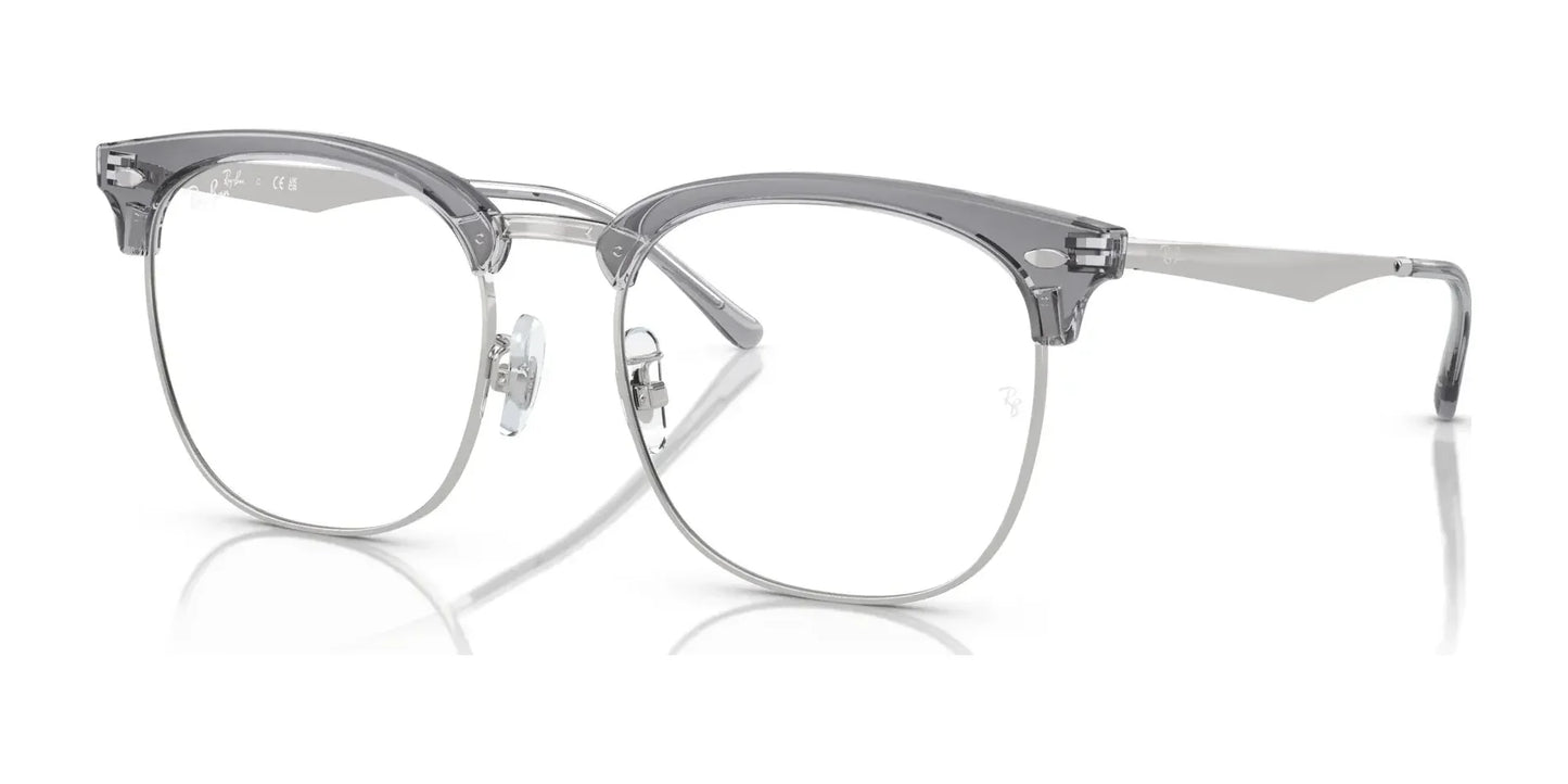 Ray-Ban RX7318D Eyeglasses Transparent Grey On Silver