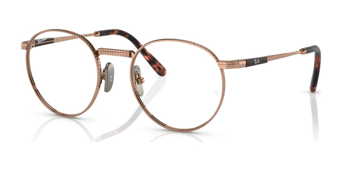 Ray-Ban ROUND TITANIUM RX8237V Eyeglasses | Size 47 / Rose Gold №1236