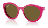 Ray-Ban RY1625DC Sunglasses Pink On Red / Dark Brown