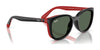 Ray-Ban RY1631C Clip-On Sunglasses / Black On Rubber Red №392871 / Dark Green (3N 14.3%) / Size 45