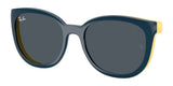 Ray-Ban RY1631C Sunglasses Dark Blue On Rubber Yellow / Dark Grey