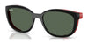 Ray-Ban RY1632FC Clip-On Sunglasses | Size 48 / Black On Rubber Red №392871 / Dark Green (3N 14.3%)