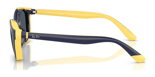 Ray-Ban RY1632FC Clip-On Sunglasses / Size 48 / Dark Blue On Rubber Yellow №393787 / Dark Grey (3N 12.9%)