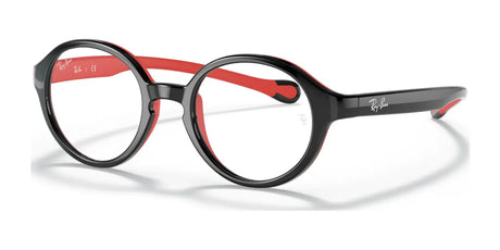 Ray-Ban RY9075VF Eyeglasses Black On Red / Clear