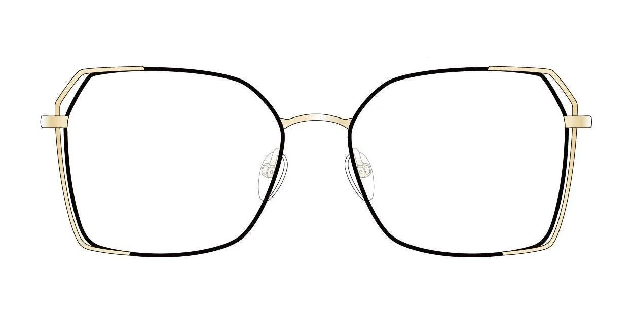 Red Rose LECCO Eyeglasses Black Gold