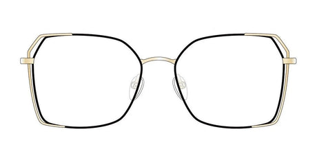 Red Rose LECCO Eyeglasses Black Gold