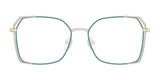 Red Rose LECCO Eyeglasses Turquoise Gold