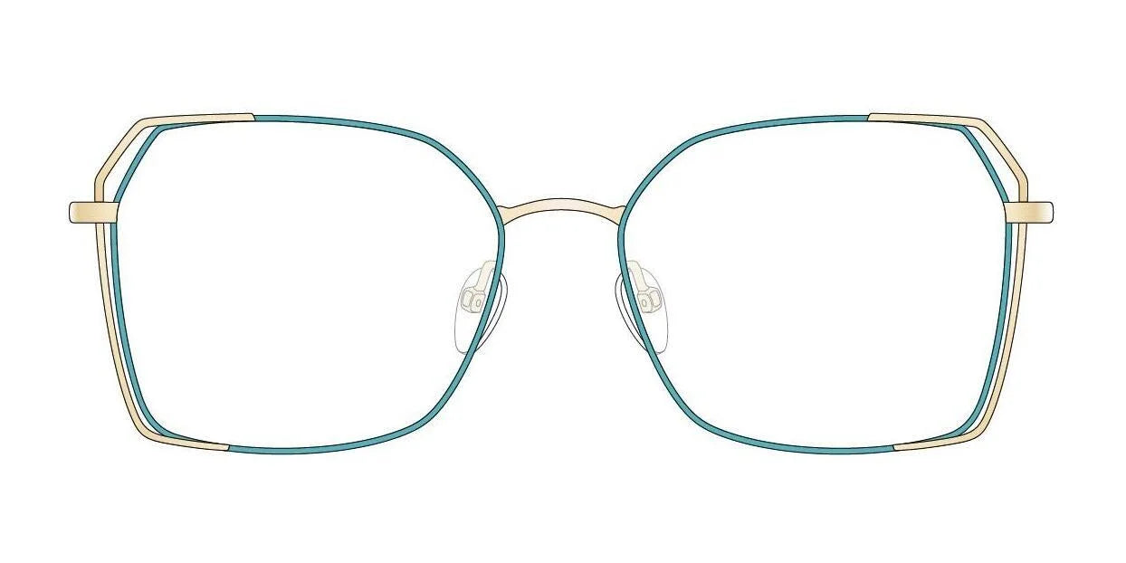 Red Rose LECCO Eyeglasses Turquoise Gold