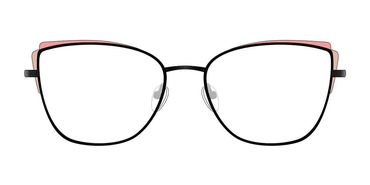 Red Rose MESTRE Eyeglasses Black Coral