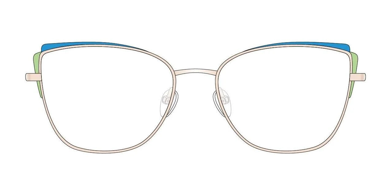 Red Rose MESTRE Eyeglasses Spa Blue Green