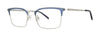 Red Rose Rivoli Eyeglasses / Navy / Silver / Size 53