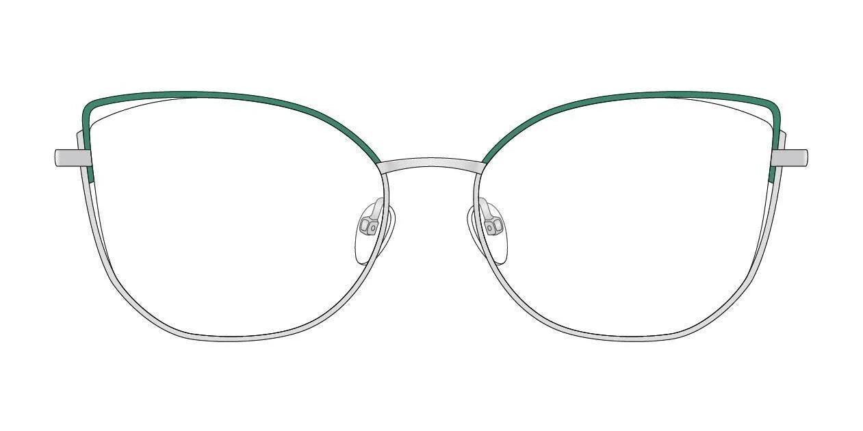 Red Rose STEFANIA Eyeglasses Green Silver