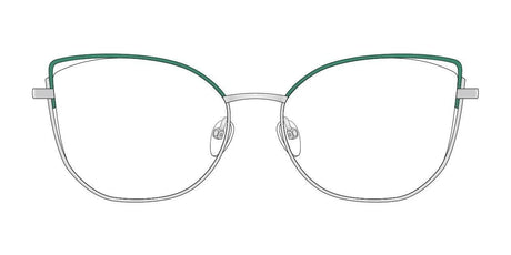 Red Rose STEFANIA Eyeglasses Green Silver