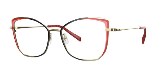 Red Rose COMISO Eyeglasses / Size 53 / Black Red Fade