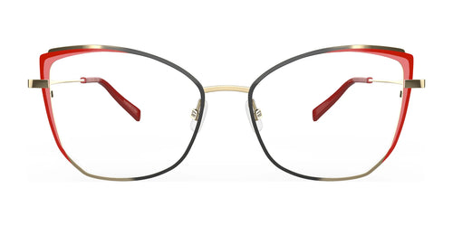 Red Rose COMISO Eyeglasses / Size 53 / Black Red Fade