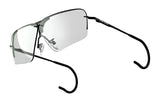 Rimless eyeglasses with Claysight lenses, thin black arms, and nose pads on a white background. Ideal for those desiring clarity like RE Ranger Edge Shooting Glasses by RE Ranger.