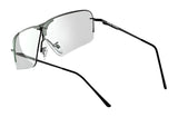 Elegant RE Ranger Edge Shooting Glasses with sleek rimless design and thin black metal arms, featuring Claysight lenses for enhanced clarity, displayed on a white background.