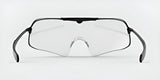 The RE Ranger Falcon Pro Shooting Glasses offer a sleek and futuristic look with their frameless design, aerodynamic lenses, and dark arms set against a white background.